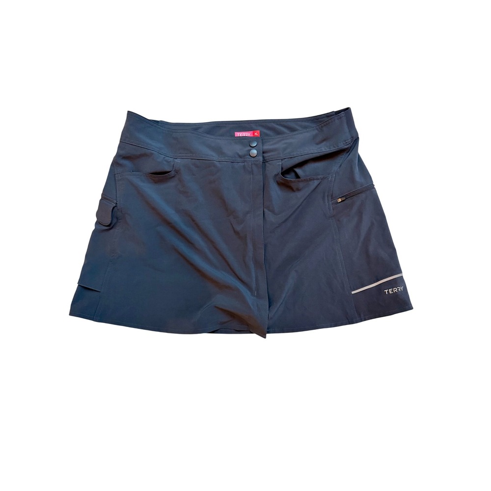 Terry Womens Cycling Skirt XL Gray Athletic Biking Skirt Reflective Pockets